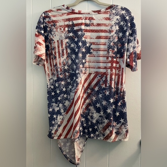 Christopher & Banks Abstract Flag Shirt   Women's Relaxed Size L - Picture 6 of 9
